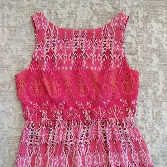 Dressbarn Lined Low Back Dress 12 Petite Coral Tangerine Pink Orange - Picture 13 of 16